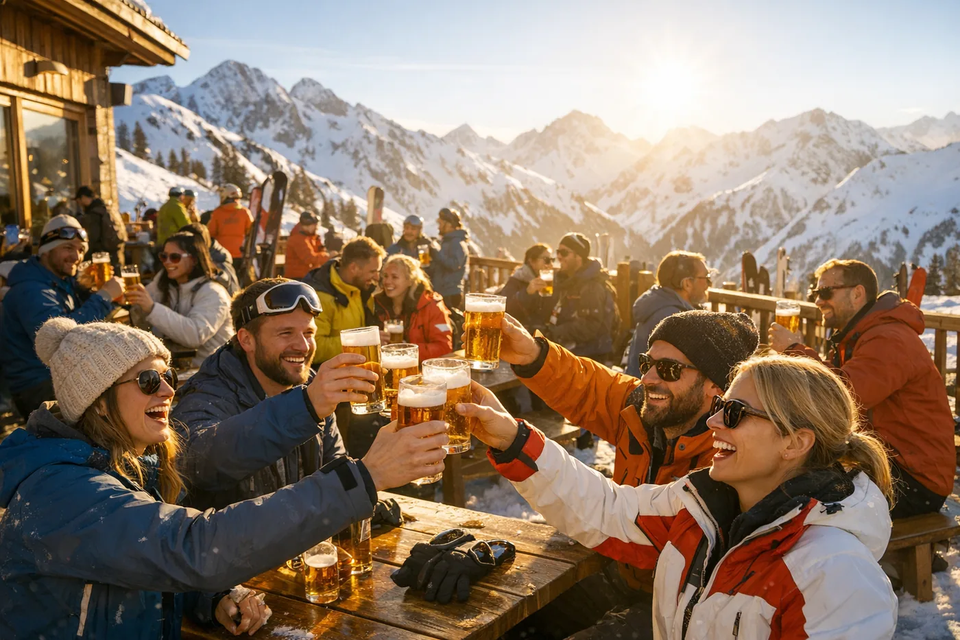 Après-Ski in den Alpen