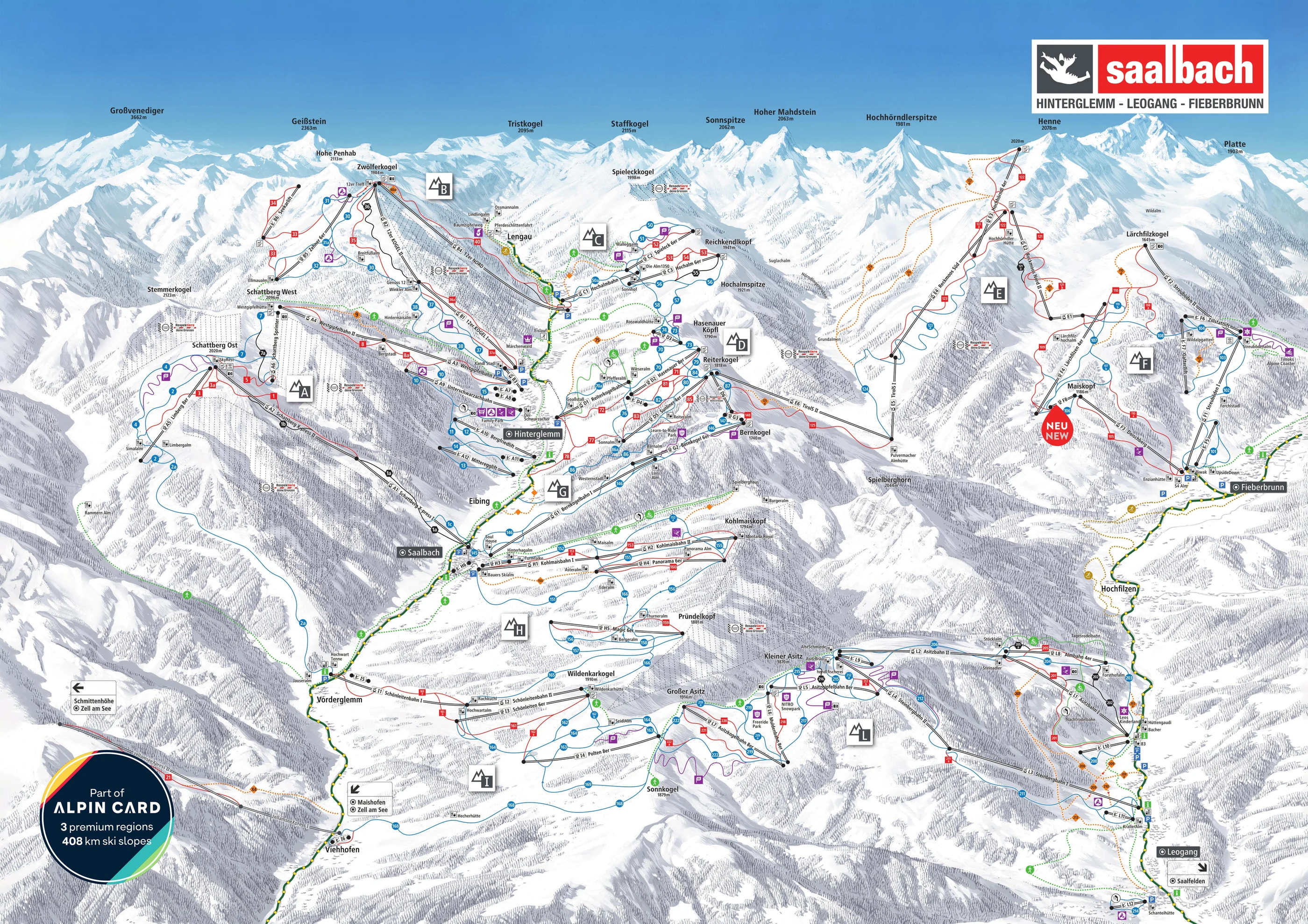 Pistenplan von Leogang
