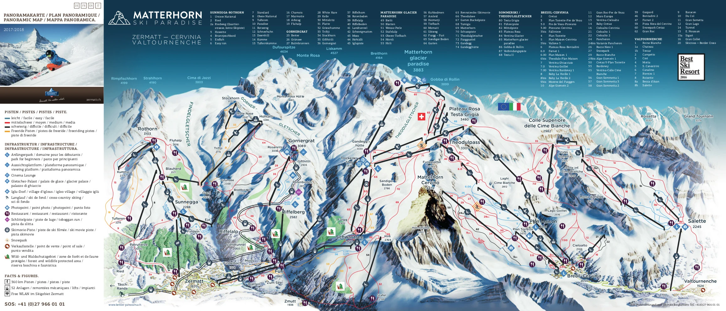 Pistenplan von Zermatt