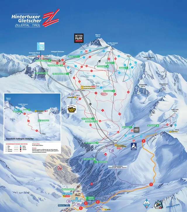 Pistenkarte Hintertux