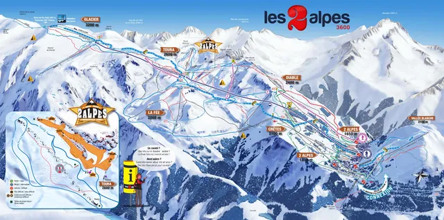 Pistenplan Les Deux Alpes